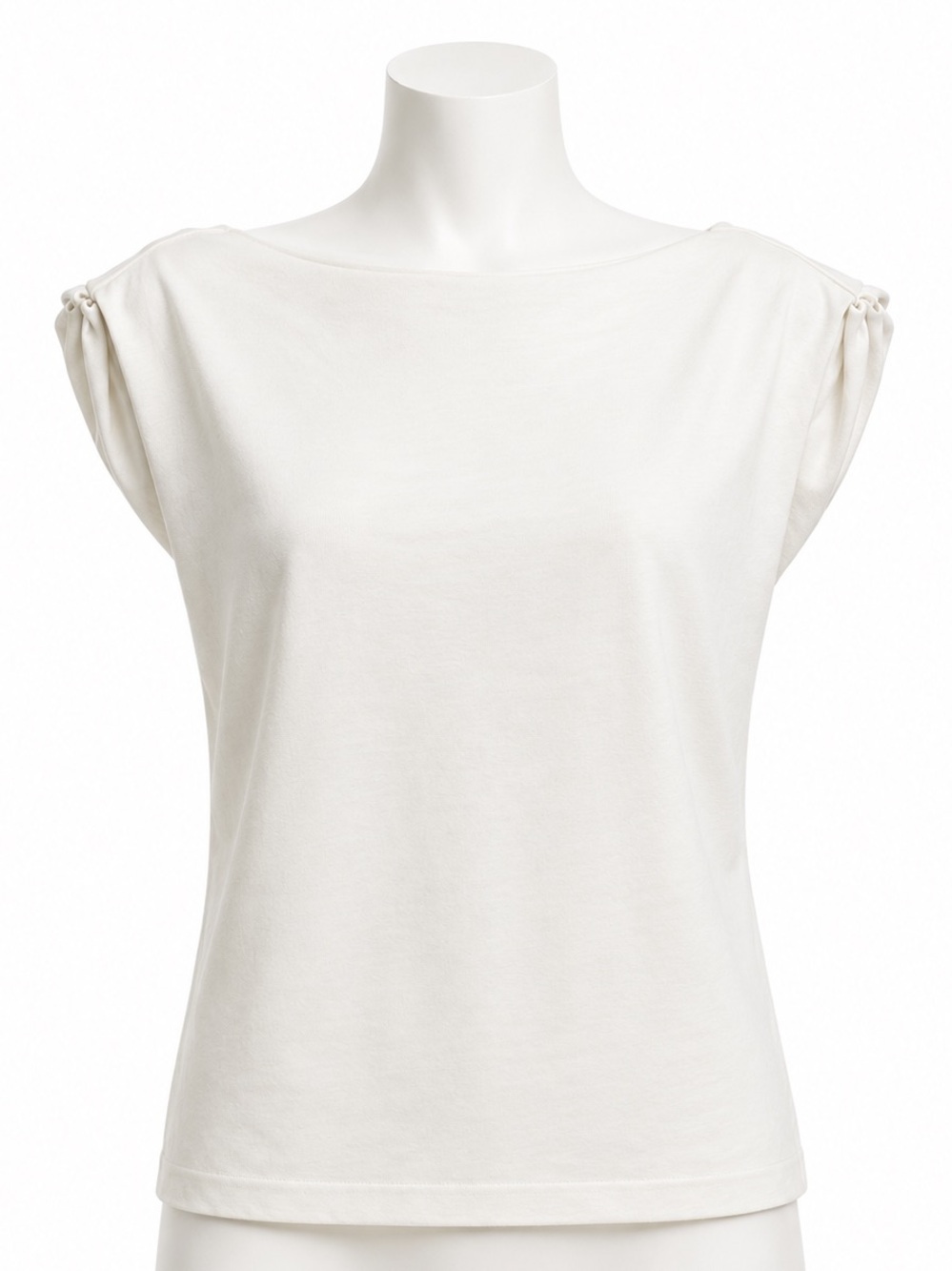 Banana Republic White Boatneck Sleeveless Top